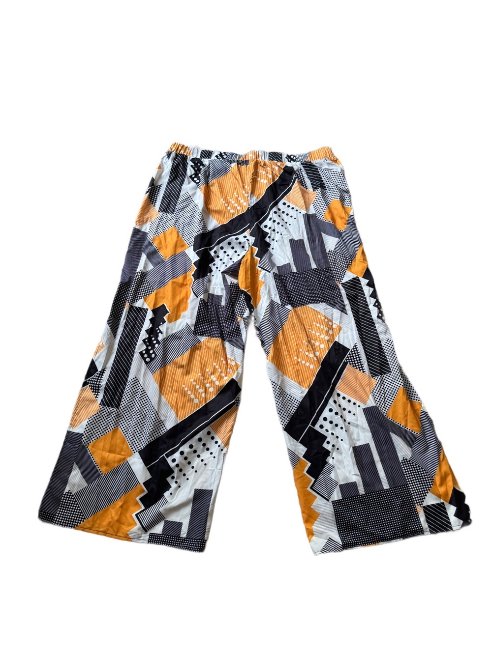 SHEIN Geometric Wide Leg Women’s Pants in Mustard, Black & White - Picture 2 of 4